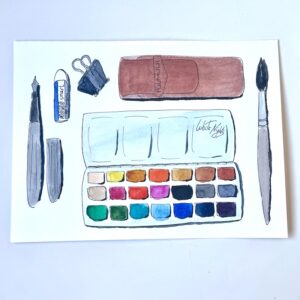 Mi material (Acuarela original)