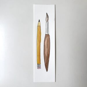 Marcapáginas Instrumentos de pintura (Acuarela original)