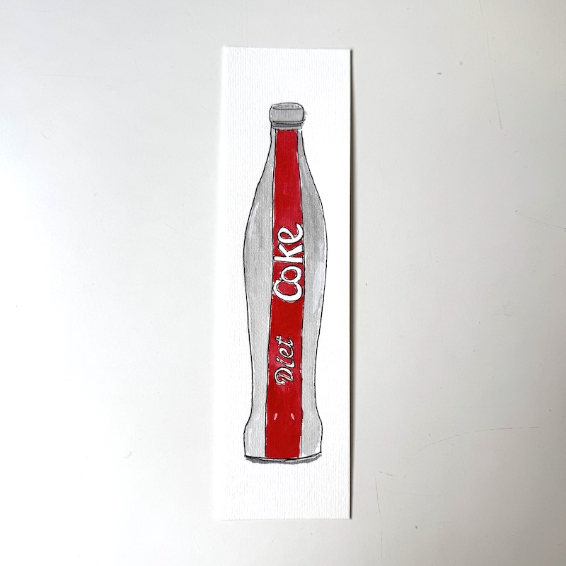 Marcapáginas Botella Coca-Cola (Acuarela original)