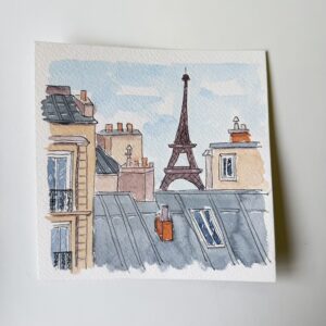 Tejados de París (Acuarela original)
