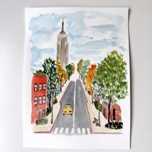 Calle de Nueva York (Acuarela original)